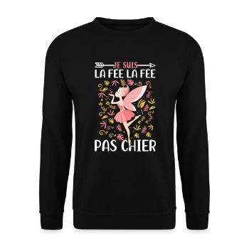 Je suis la fée la fée pas chier - Sweat-shirt Unisexe - noir - Devant - Alina (178cm) & Michal (187cm)