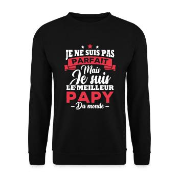 Pas parfait mais le meilleur papy du monde - Sweat-shirt Unisexe - noir - Devant - Alina (178cm) & Michal (187cm)