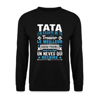 Tata j'ai essayé de te trouver le meilleur cadeau - Sweat-shirt Unisexe - noir - Devant - Alina (178cm) & Michal (187cm)