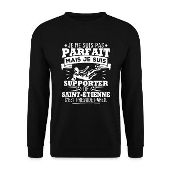 Je suis supporter de Saint Étienne - Sweat-shirt Unisexe - noir - Devant - Alina (178cm) & Michal (187cm)