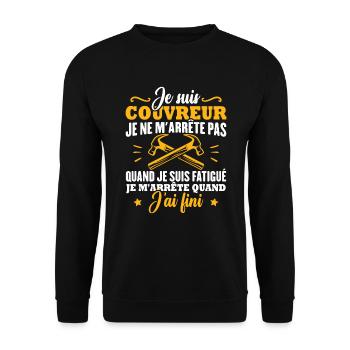 Je suis couvreur - Sweat-shirt Unisexe - noir - Devant - Alina (178cm) & Michal (187cm)