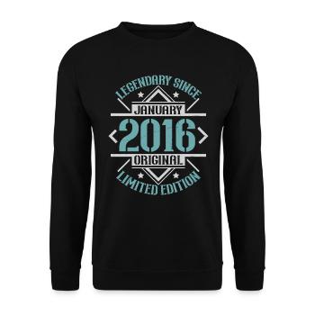 Legendary since January 2016 limited edition - Unisex Sweatshirt - black - Front - Alina (178cm) & Michal (187cm)
