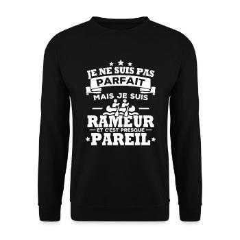 Je ne suis pas parfait mais je suis rameur - Sweat-shirt Unisexe - noir - Devant - Alina (178cm) & Michal (187cm)