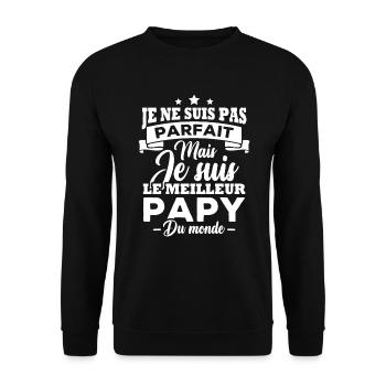 Je ne suis pas parfait meilleur papy du monde - Sweat-shirt Unisexe - noir - Devant - Alina (178cm) & Michal (187cm)