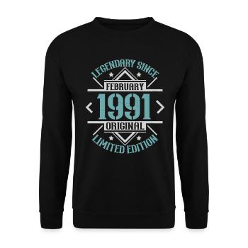 Legendär seit Februar 1991 limitierte Auflage - Unisex Pullover - Schwarz - Vorne - Alina (178cm) & Michal (187cm)