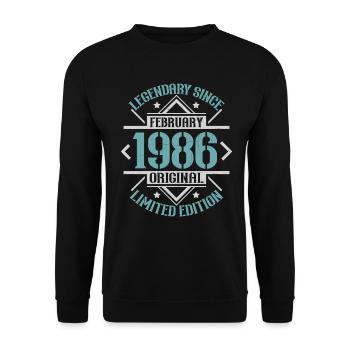 Legendär seit Februar 1986 limitierte Auflage - Unisex Pullover - Schwarz - Vorne - Alina (178cm) & Michal (187cm)