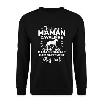 J'ai une maman cavalière - Sweat-shirt Unisexe - noir - Devant - Alina (178cm) & Michal (187cm)