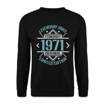 Légendaire depuis Février 1971 édition limitée - Sweat-shirt Unisexe - noir - Devant - Alina (178cm) & Michal (187cm)