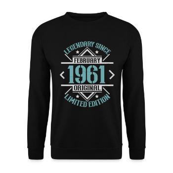 Légendaire depuis Février 1961 édition limitée - Sweat-shirt Unisexe - noir - Devant - Alina (178cm) & Michal (187cm)