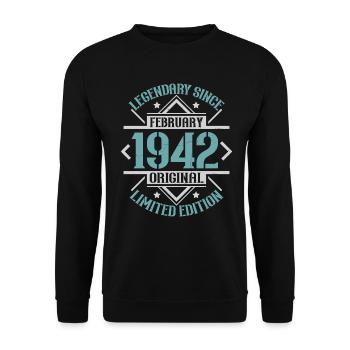 Legendär seit Februar 1942 limitierte Auflage - Unisex Pullover - Schwarz - Vorne - Alina (178cm) & Michal (187cm)