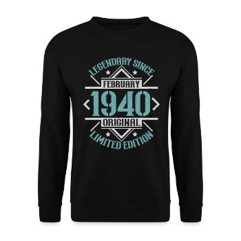 Legendär seit Februar 1940 limitierte Auflage - Unisex Pullover - Schwarz - Vorne - Alina (178cm) & Michal (187cm)