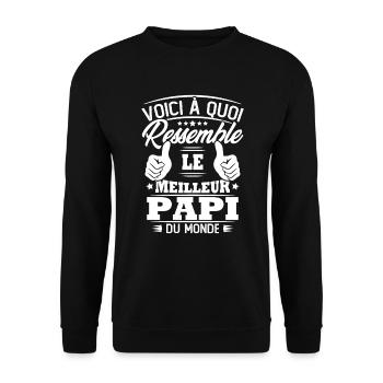 Voici à quoi ressemble le meilleur papi du monde - Sweat-shirt Unisexe - noir - Devant - Alina (178cm) & Michal (187cm)