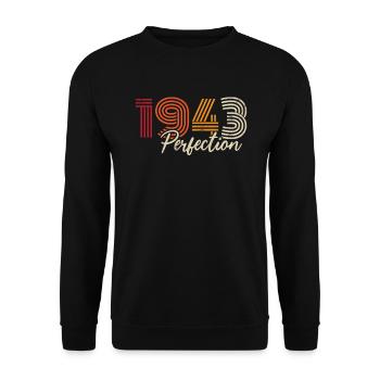 Vintage Retro Anniversary Gift for Born In 1943 - Unisex Sweatshirt - black - Front - Alina (178cm) & Michal (187cm)