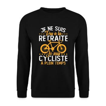 Pas à la retraite je suis cycliste à temps plein - Sweat-shirt Unisexe - noir - Devant - Alina (178cm) & Michal (187cm)