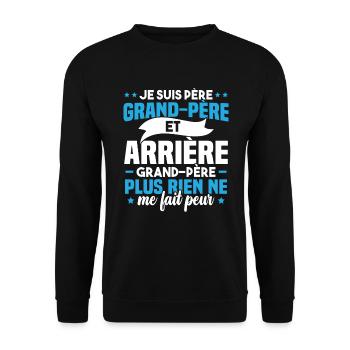 Je suis papa grand-père et arrière-grand-père - Sweat-shirt Unisexe - noir - Devant - Alina (178cm) & Michal (187cm)