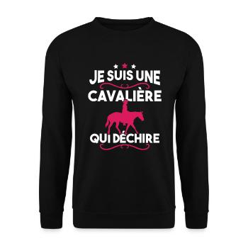 Je suis une cavalière qui déchire - Sweat-shirt Unisexe - noir - Devant - Alina (178cm) & Michal (187cm)