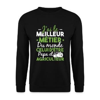 Papa et Agriculteur - Humour papa agriculteur - Sweat-shirt Unisexe - noir - Devant - Alina (178cm) & Michal (187cm)