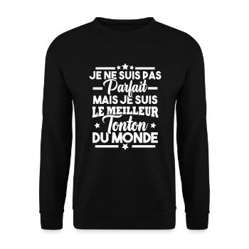 Pas parfait mais le meilleur tonton du monde - Sweat-shirt Unisexe - noir - Devant - Alina (178cm) & Michal (187cm)