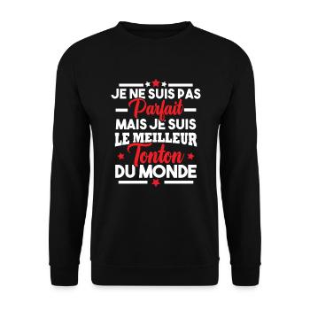 Pas parfait mais le meilleur tonton du monde - Sweat-shirt Unisexe - noir - Devant - Alina (178cm) & Michal (187cm)