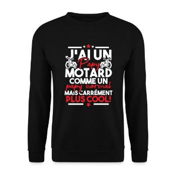 J ai un papy motard comme un papy normal - Sweat-shirt Unisexe - noir - Devant - Alina (178cm) & Michal (187cm)