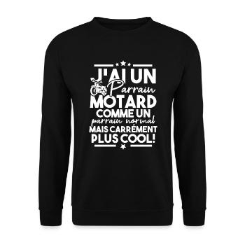 J ai un parrain motard comme un parrain normal - Sweat-shirt Unisexe - noir - Devant - Alina (178cm) & Michal (187cm)