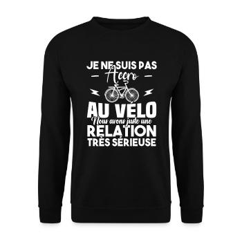 Je ne suis pas accro au vélo - Sweat-shirt Unisexe - noir - Devant - Alina (178cm) & Michal (187cm)