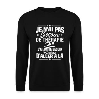 J'ai juste besoin d'aller à la piscine - Sweat-shirt Unisexe - noir - Devant - Alina (178cm) & Michal (187cm)