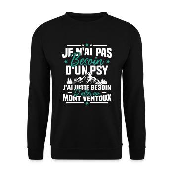 J'ai juste besoin d'aller au mont ventoux Humour - Sweat-shirt Unisexe - noir - Devant - Alina (178cm) & Michal (187cm)