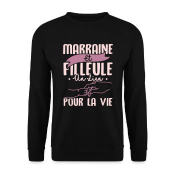 Marraine et filleule - Sweat-shirt Unisexe - noir - Devant - Alina (178cm) & Michal (187cm)