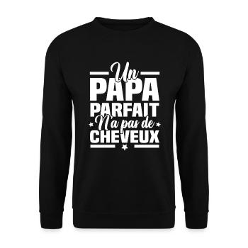 Un papa parfait n'a pas de cheveux - Sweat-shirt Unisexe - noir - Devant - Alina (178cm) & Michal (187cm)