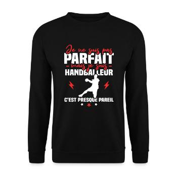 Pas parfait mais handballeur - Sweat-shirt Unisexe - noir - Devant - Alina (178cm) & Michal (187cm)