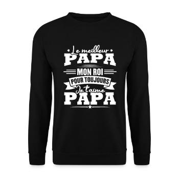 Le meilleur papa mon roi, je t'aime papa - Sweat-shirt Unisexe - noir - Devant - Alina (178cm) & Michal (187cm)