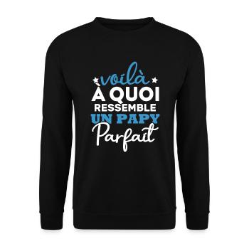 Voilà a quoi ressemble un papy parfait - Sweat-shirt Unisexe - noir - Devant - Alina (178cm) & Michal (187cm)