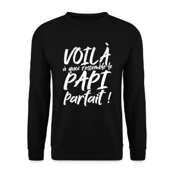 Voilà à quoi ressemble le papi parfait - Sweat-shirt Unisexe - noir - Devant - Alina (178cm) & Michal (187cm)