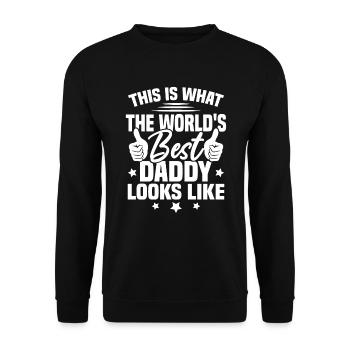 So sieht der beste Vater der Welt aus - Unisex Pullover - Schwarz - Vorne - Alina (178cm) & Michal (187cm)