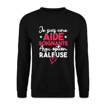 Je suis une aide-soignante avec option râleuse - Sweat-shirt Unisexe - noir - Devant - Alina (178cm) & Michal (187cm)