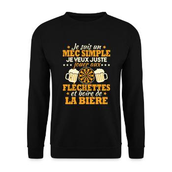 Je veux juste jouer aux fléchettes et bière - Sweat-shirt Unisexe - noir - Devant - Alina (178cm) & Michal (187cm)