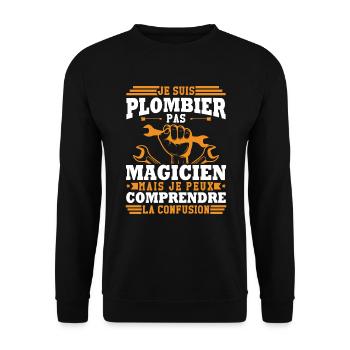 Je suis plombier - Sweat-shirt Unisexe - noir - Devant - Alina (178cm) & Michal (187cm)