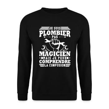 Je suis plombier - Sweat-shirt Unisexe - noir - Devant - Alina (178cm) & Michal (187cm)