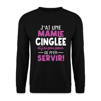J'ai une mamie cinglée et je peux m'en servir - Sweat-shirt Unisexe - noir - Devant - Alina (178cm) & Michal (187cm)