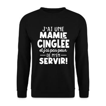J'ai une mamie cinglée et je peux m'en servir - Sweat-shirt Unisexe - noir - Devant - Alina (178cm) & Michal (187cm)
