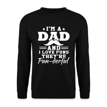 J’adore les jeux de mots | Hommes | Blague de Papa - Sweat-shirt Unisexe - noir - Devant - Alina (178cm) & Michal (187cm)