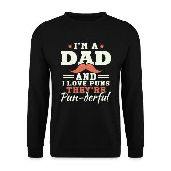 J’adore les jeux de mots | Hommes | Blague de Papa - Sweat-shirt Unisexe - noir - Devant - Alina (178cm) & Michal (187cm)