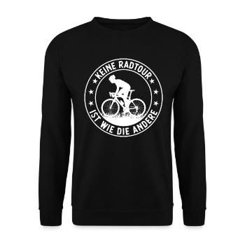 Radfahrer Mountainbike Fahrrad - Unisex Pullover - Schwarz - Vorne - Alina (178cm) & Michal (187cm)