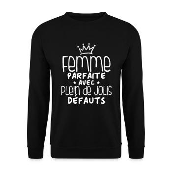 Femme parfaite avec plein de jolis défauts - Sweat-shirt Unisexe - noir - Devant - Alina (178cm) & Michal (187cm)