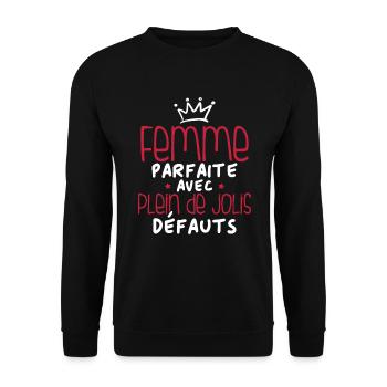 Femme parfaite avec plein de jolis défauts - Sweat-shirt Unisexe - noir - Devant - Alina (178cm) & Michal (187cm)
