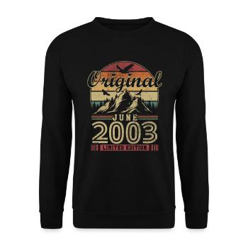 Original Juin 2003 Vintage Anniversaire 2003 - Sweat-shirt Unisexe - noir - Devant - Alina (178cm) & Michal (187cm)