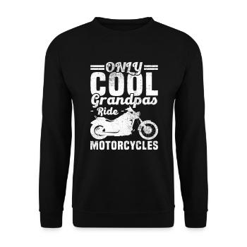 Only cool grandpa's ride motorcycle - Unisex Sweatshirt - black - Front - Alina (178cm) & Michal (187cm)
