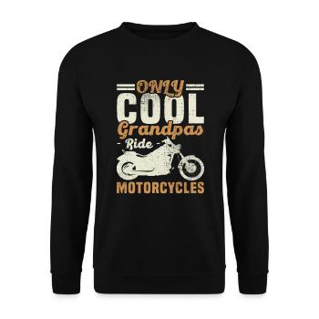 Only cool grandpa's ride motorcycle - Unisex Sweatshirt - black - Front - Alina (178cm) & Michal (187cm)