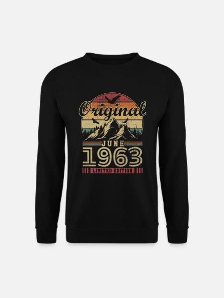 Original Juni 1963 Vintage Jubiläum 1963 - Unisex Pullover - Schwarz